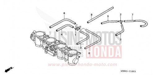 THROTTLE BODY (TUBING) CBR600F1 de 2001